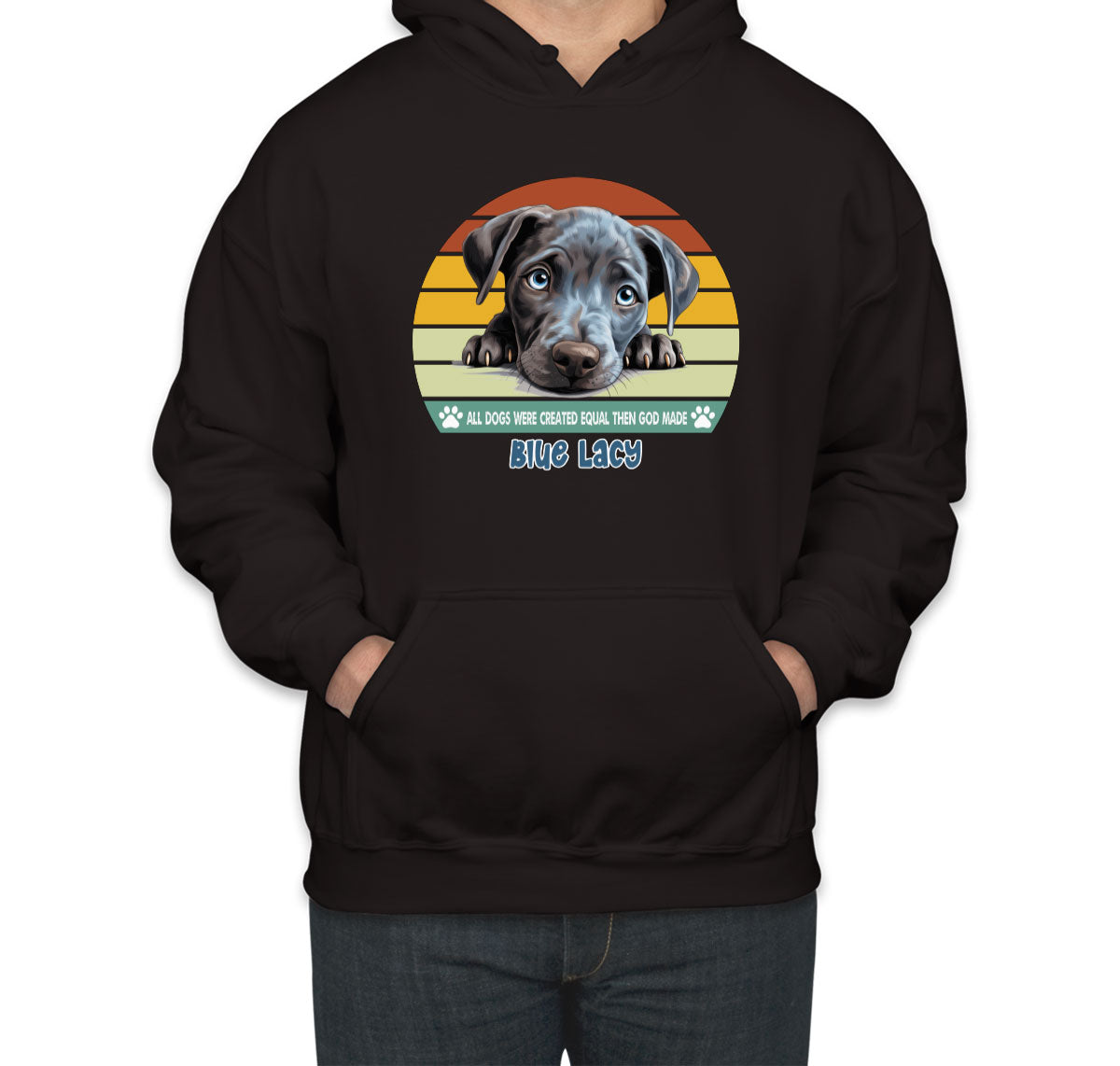 All Dogs Were Created Equal Blue Lacy Unisex Hoodie