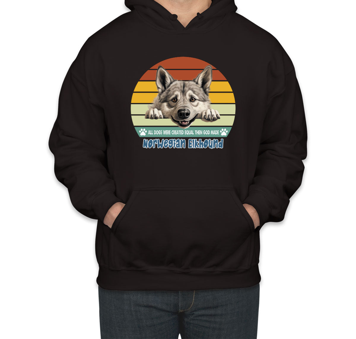 All Dogs Were Created Equal Norwegian Elkhound Unisex Hoodie