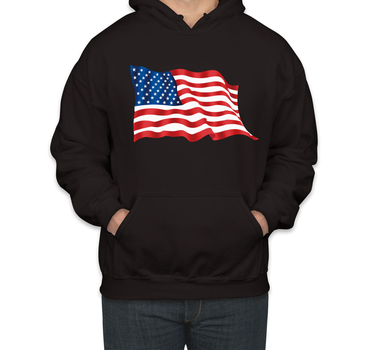 Waving American Flag Patriotic Unisex Hoodie
