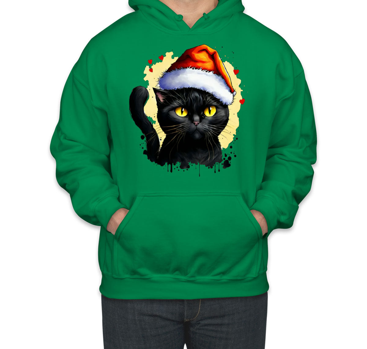 Santa Black Cat Unisex Hoodie