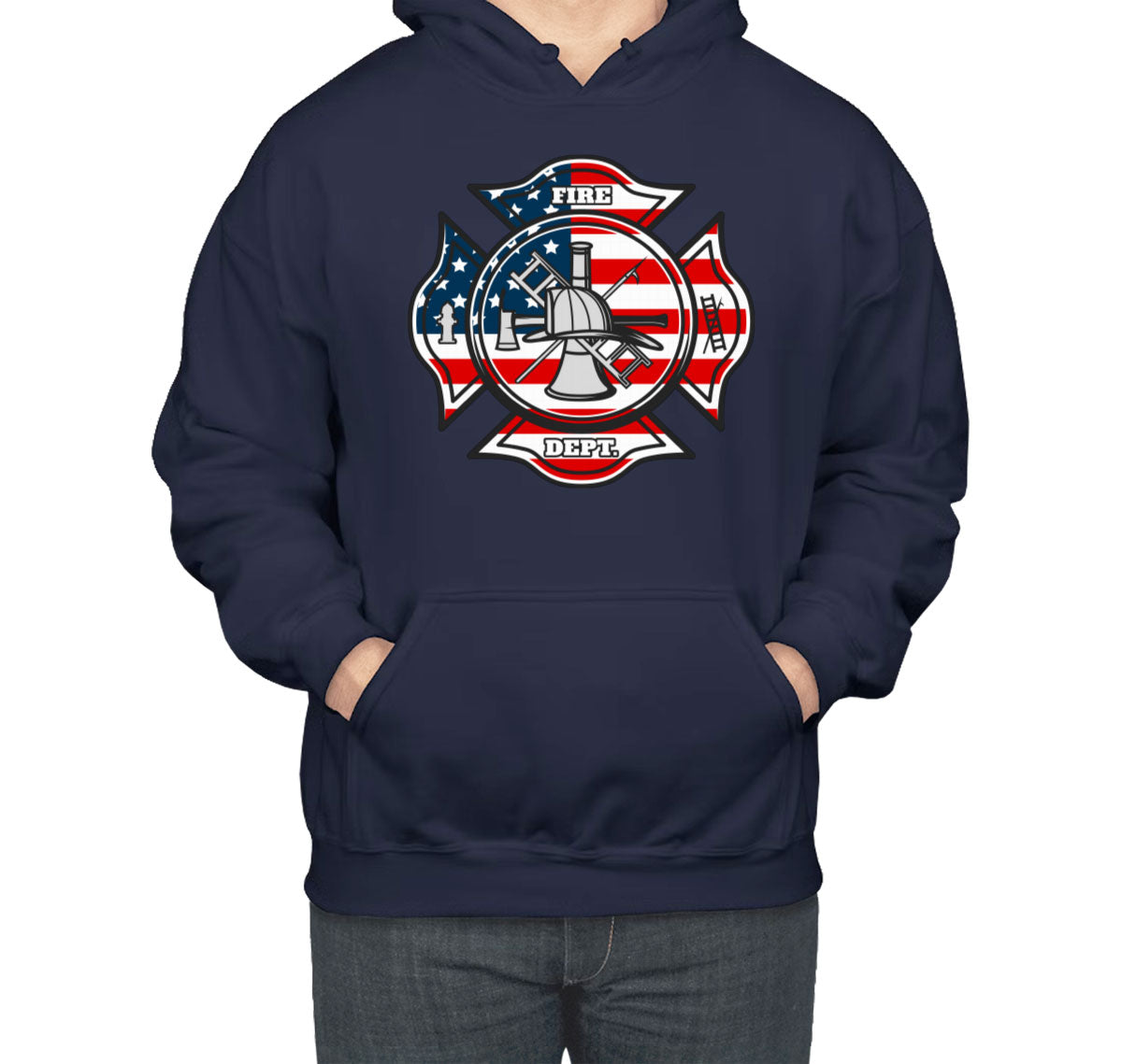 Fire Department American Flag Pattern Unisex Hoodie