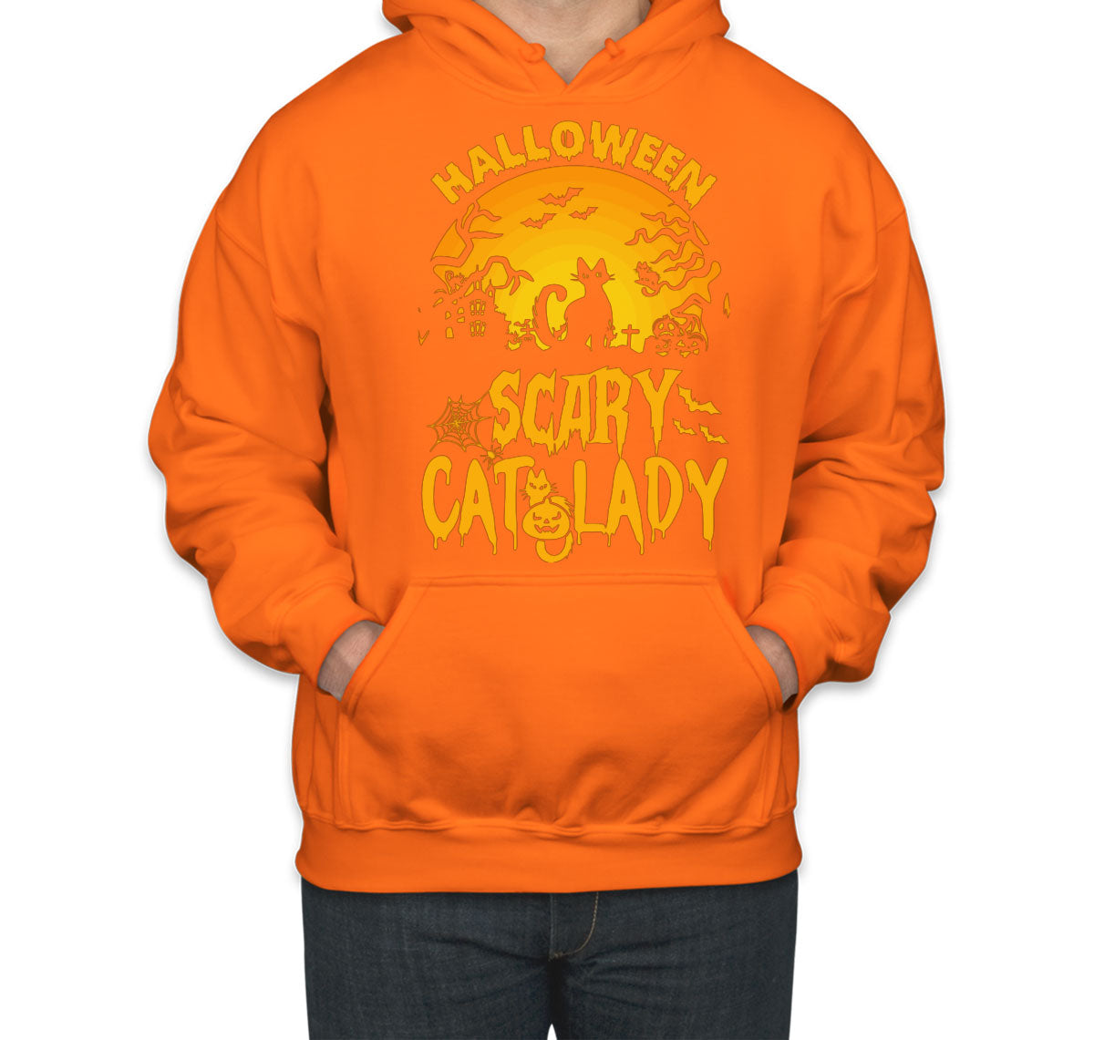 Scary Cat Lady Halloween Unisex Hoodie