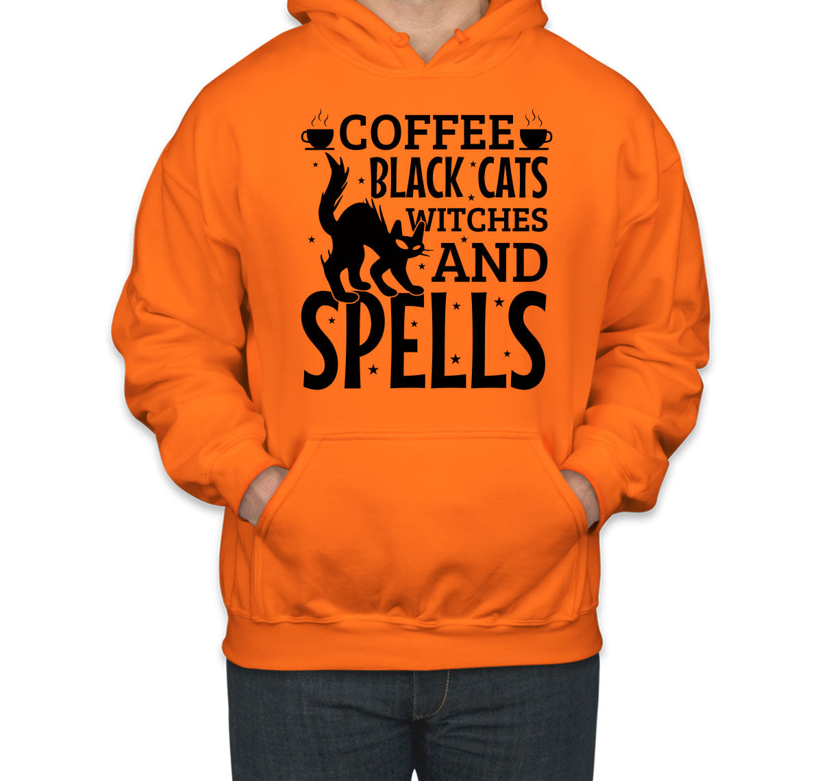 Coffee Black Cats Witches And Spells Halloween Unisex Hoodie