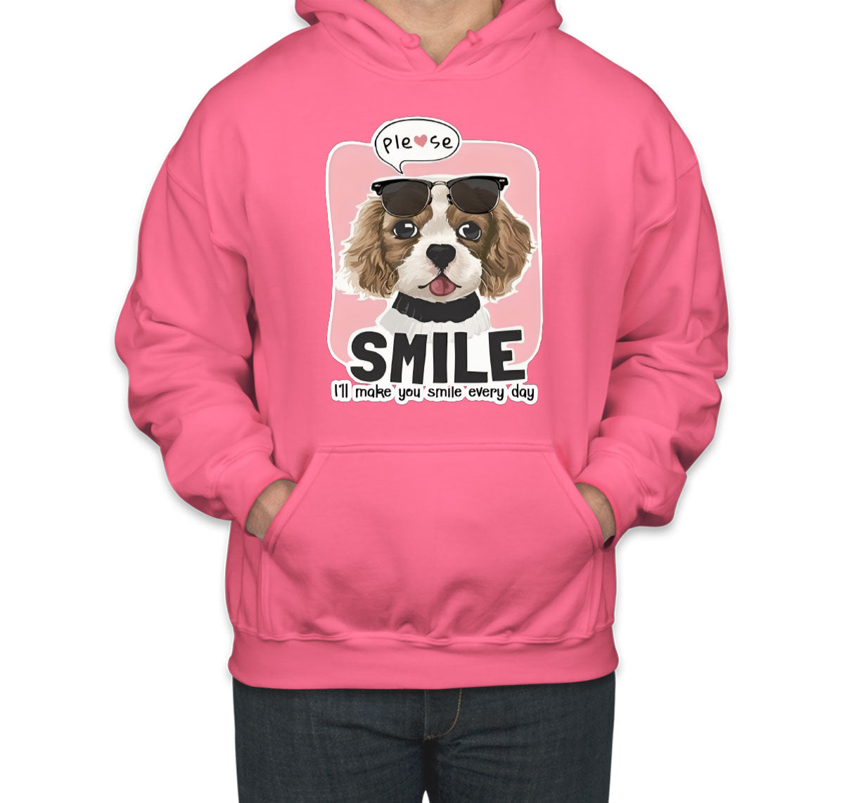 Please Smile Happy Dog Unisex Hoodie