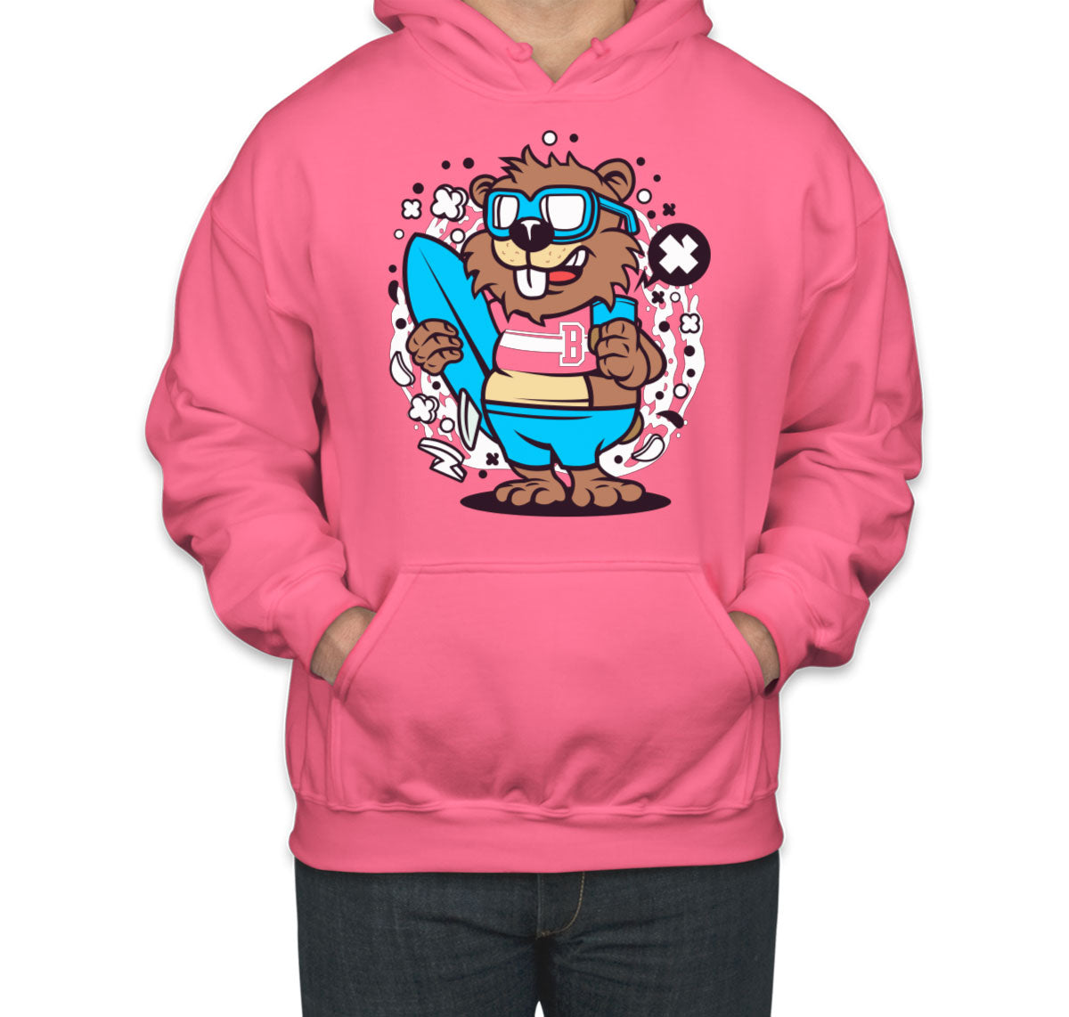 Surfing Beaver Unisex Hoodie
