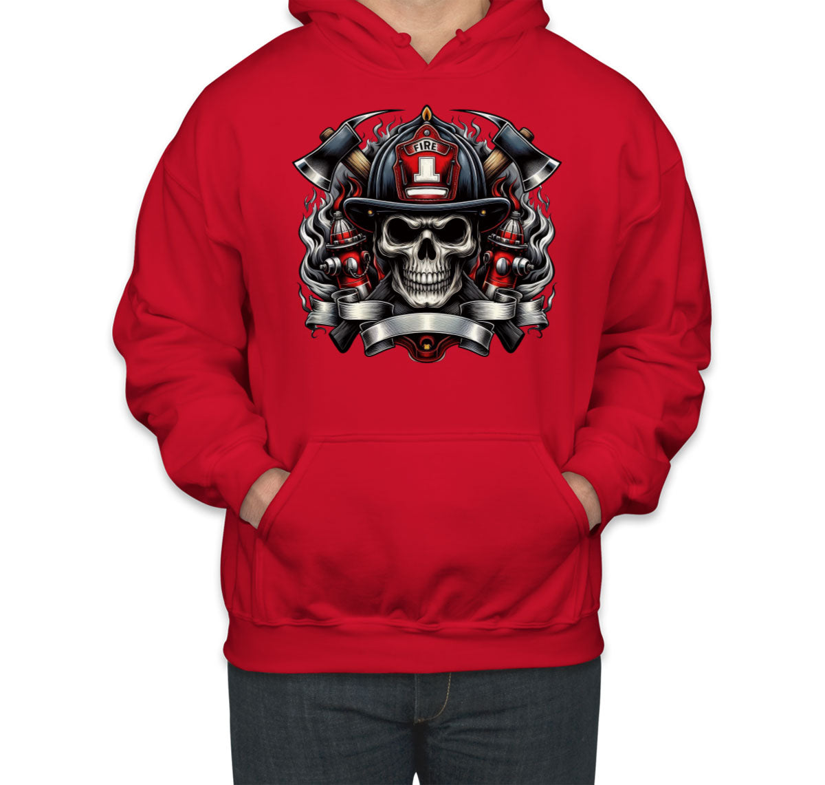 Firefighter Skull Unisex Hoodie