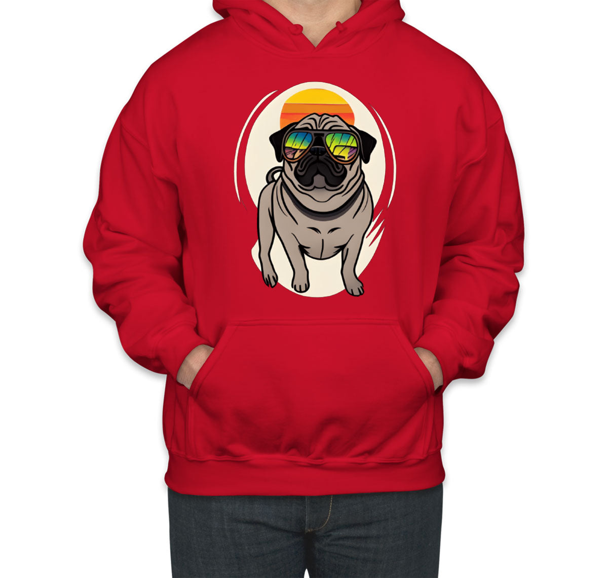 Pug Dog With Sunglasses Unisex Hoodie