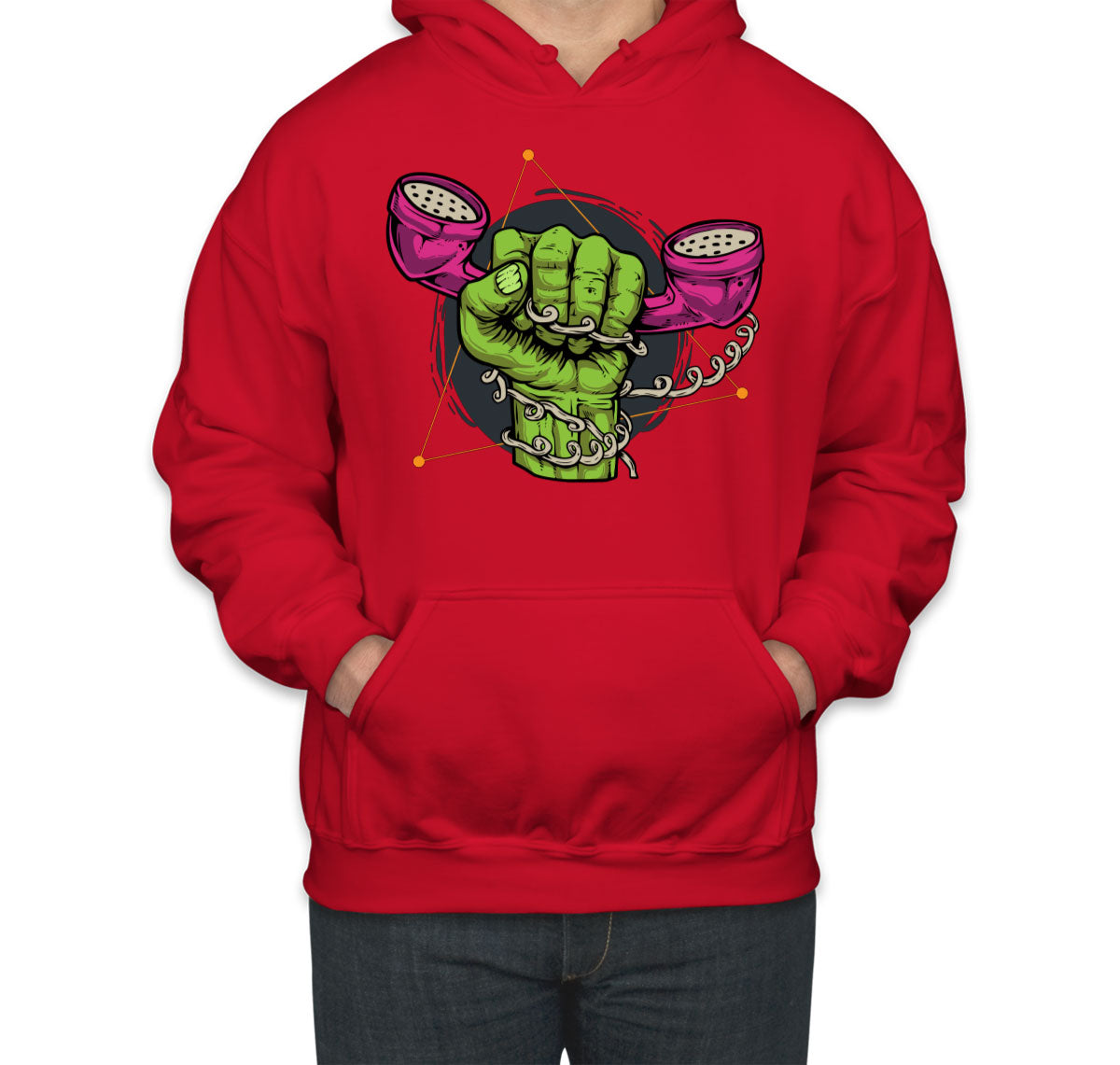 Zombie Hand Holding The Phone Unisex Hoodie