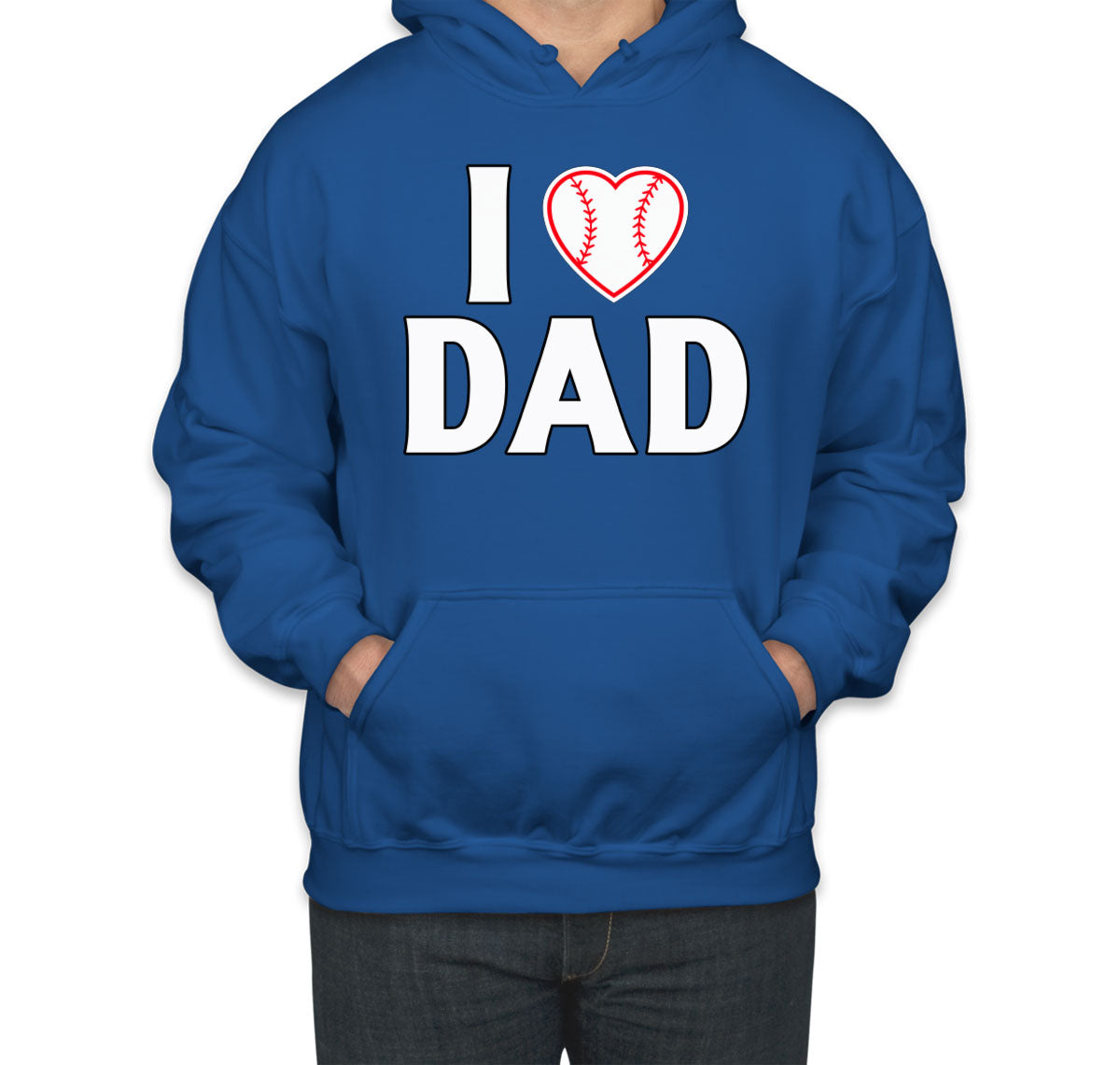 I Love Dad Baseball Heart Unisex Hoodie