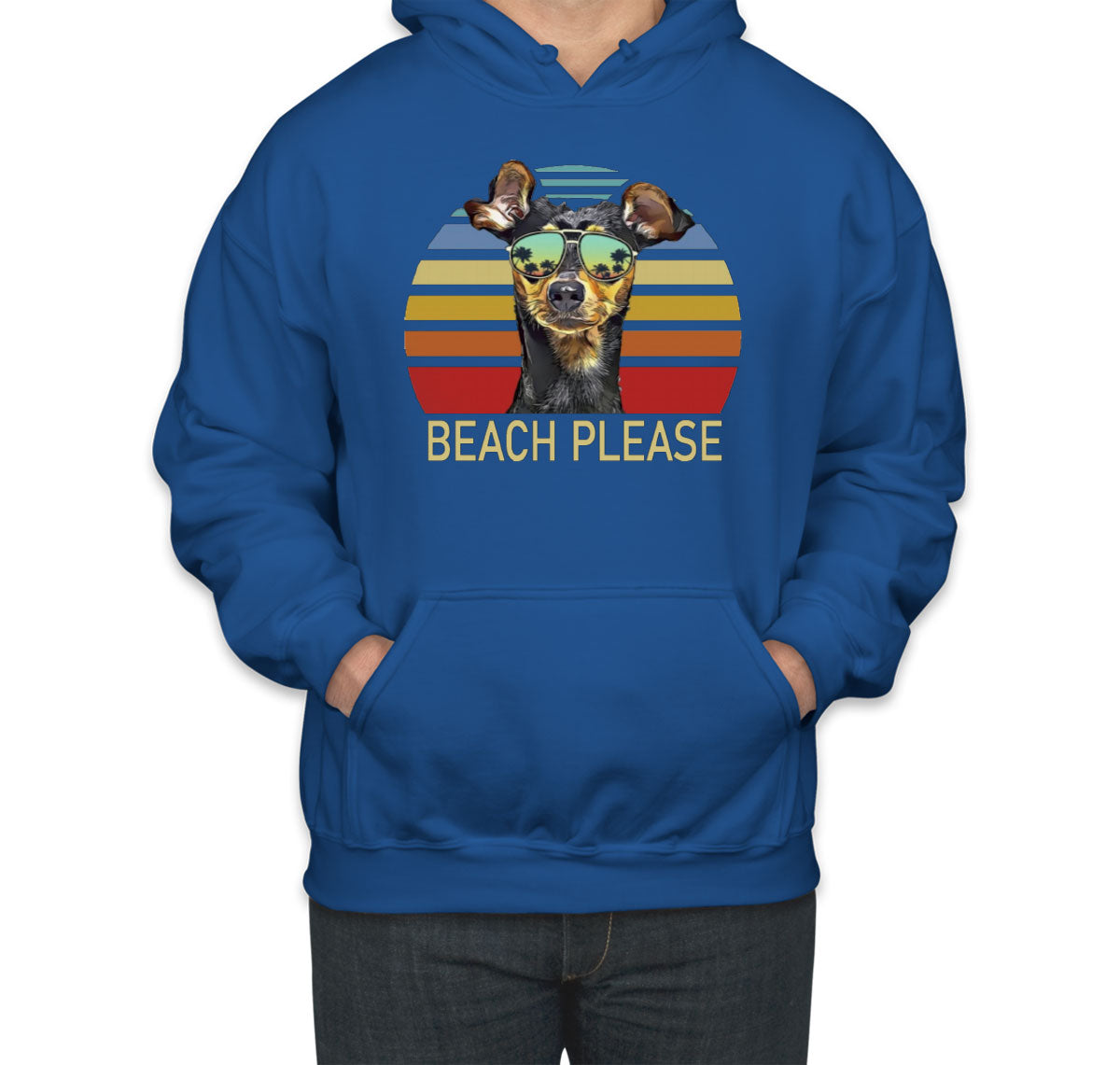 Beach Please Miniature Pinscher Dog Unisex Hoodie