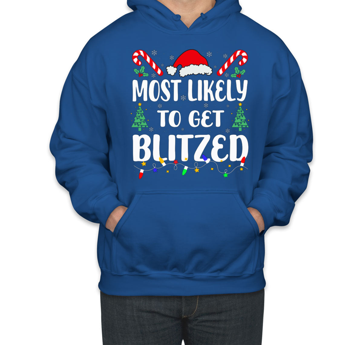 Most Likely To Get Blitzed Christmas Unisex Hoodie