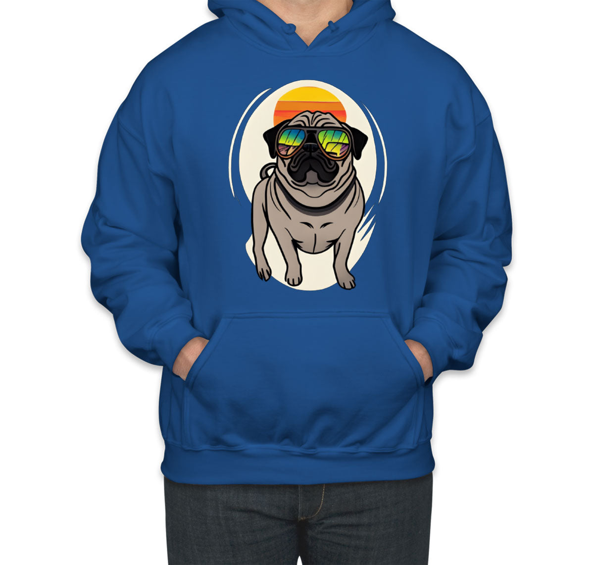 Pug Dog With Sunglasses Unisex Hoodie
