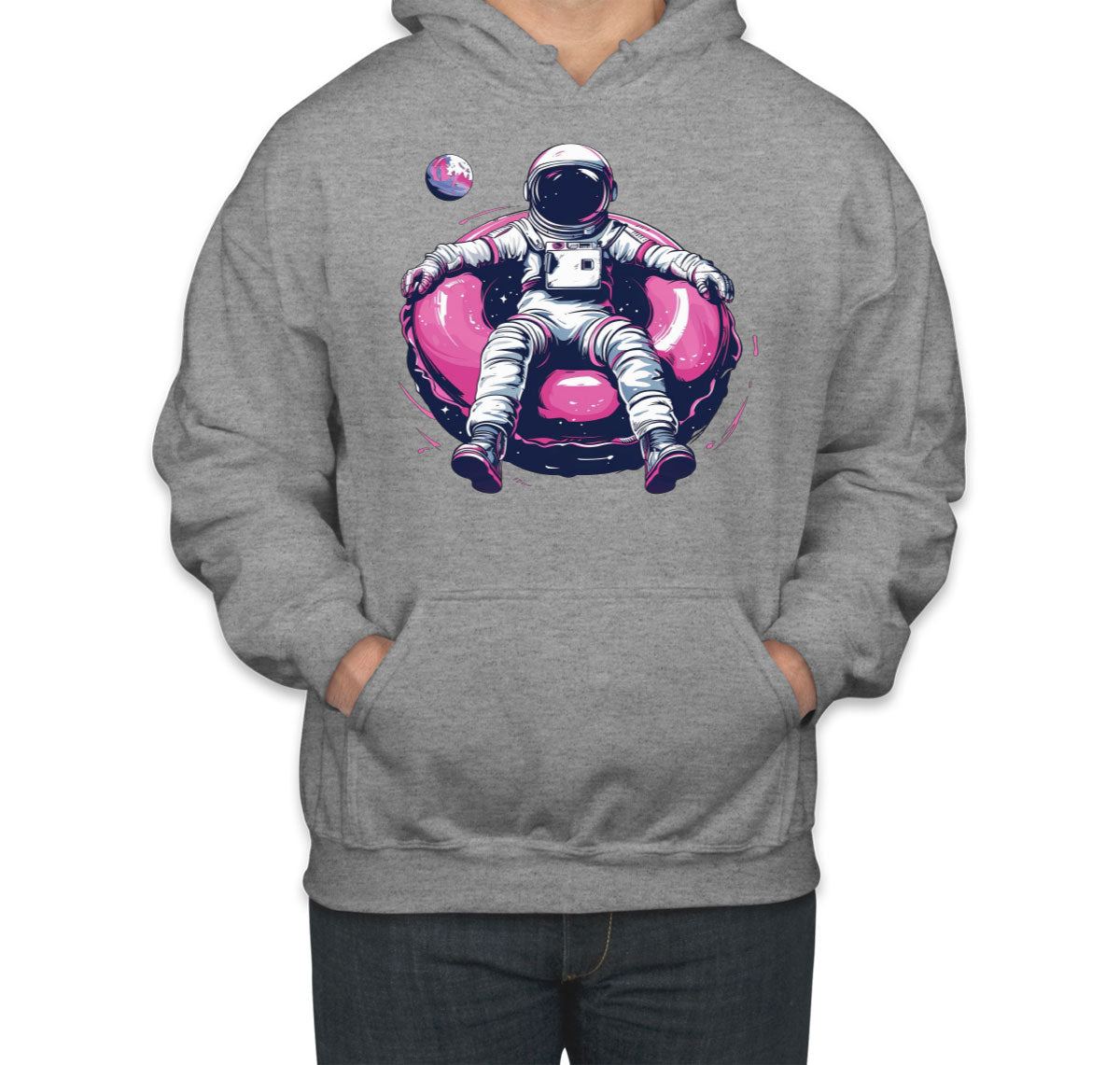 Astronaut On A Pink Float Unisex Hoodie