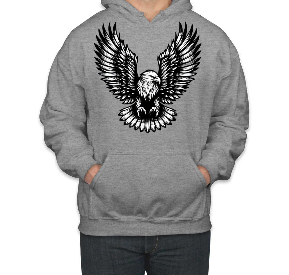 Eagle White And Black Unisex Hoodie