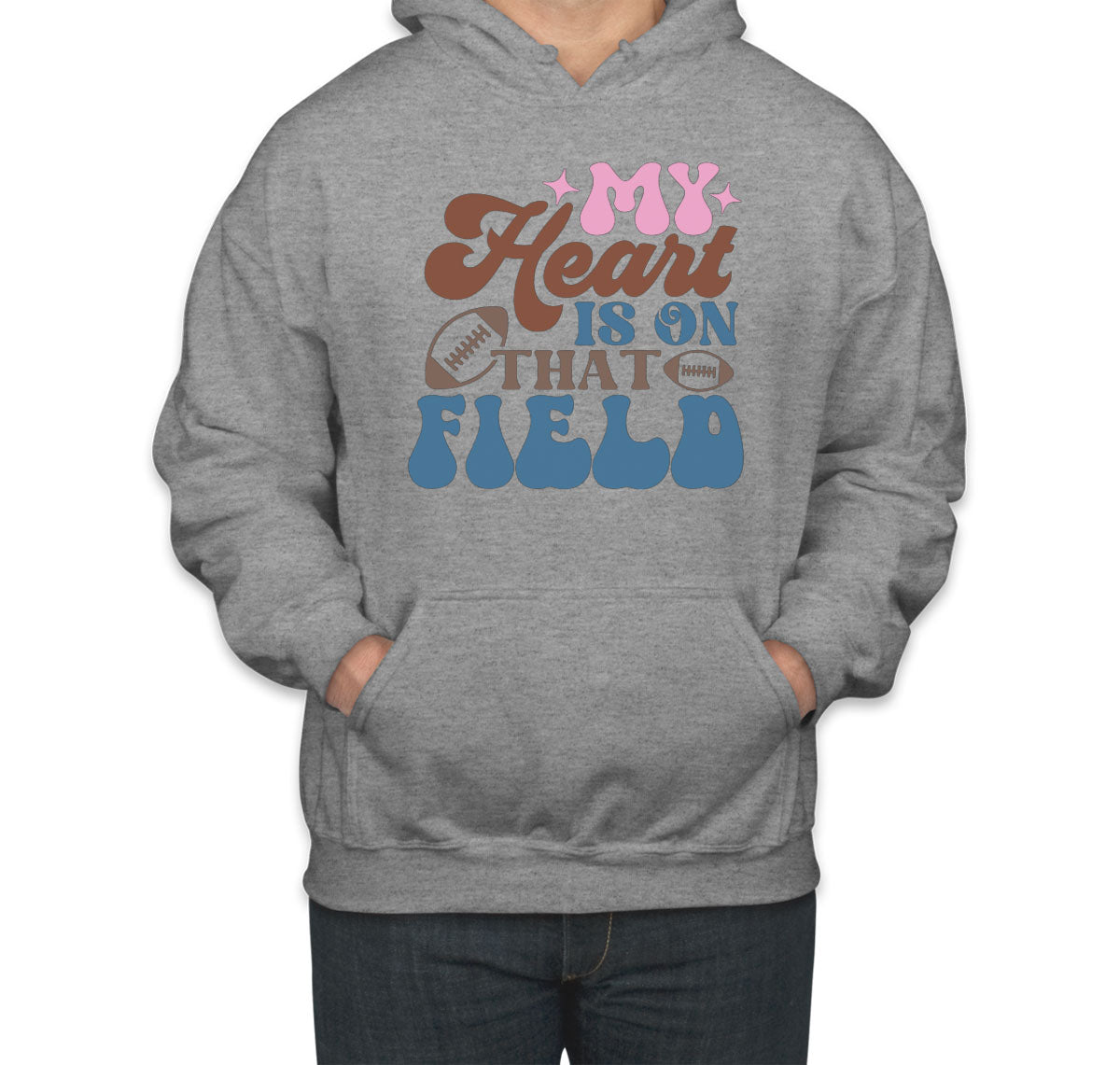 My Heart Is On That Field Football Mom Unisex Hoodie