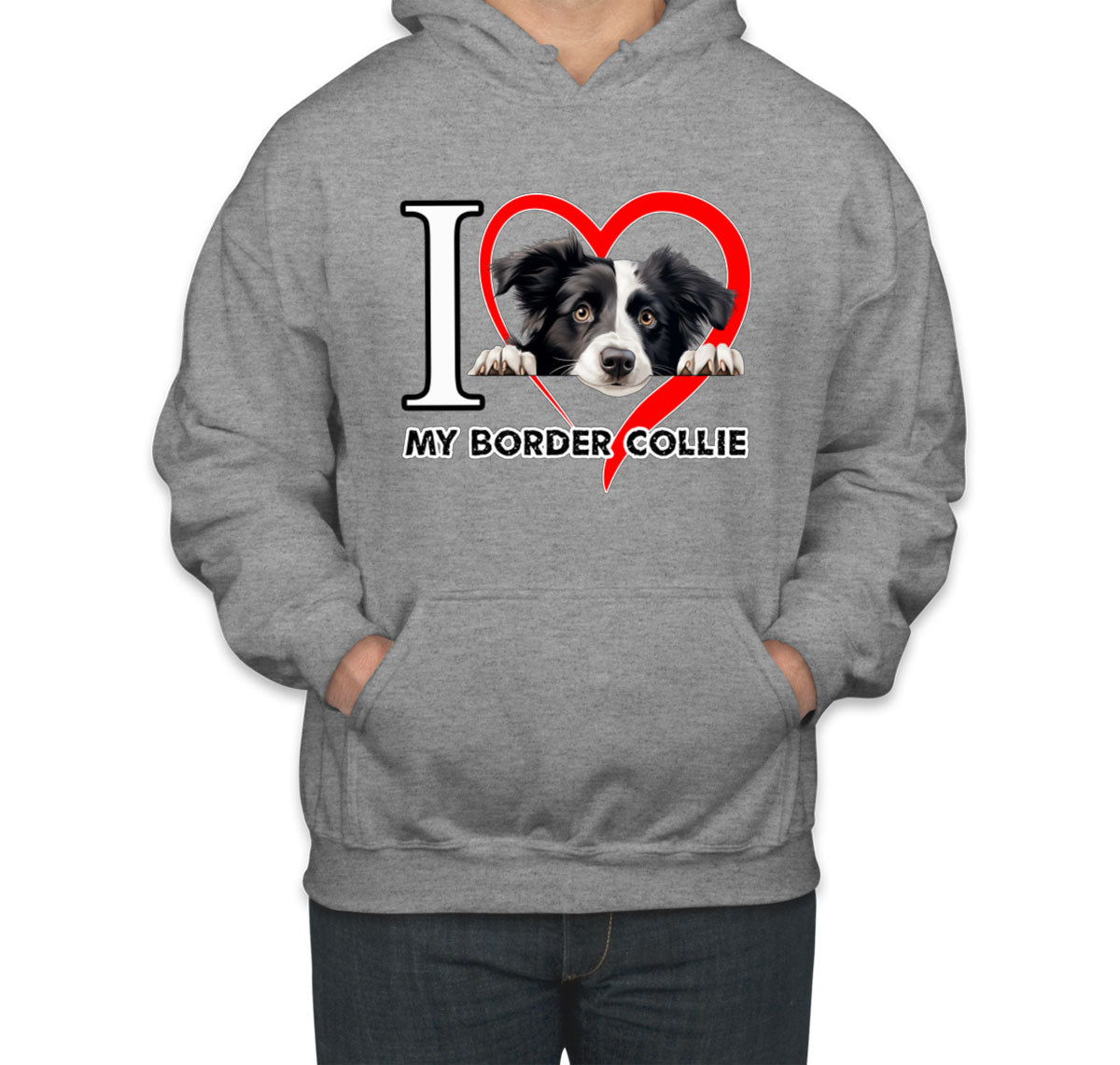 I Love My Border Collie Dog Unisex Hoodie