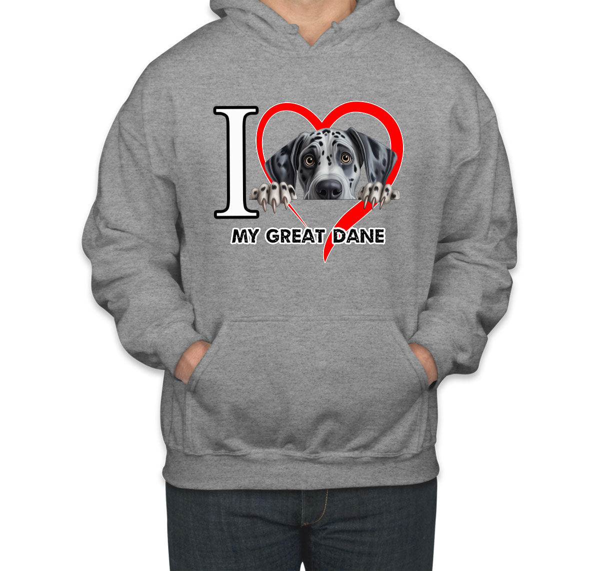I Love My Great Dane Dog Unisex Hoodie