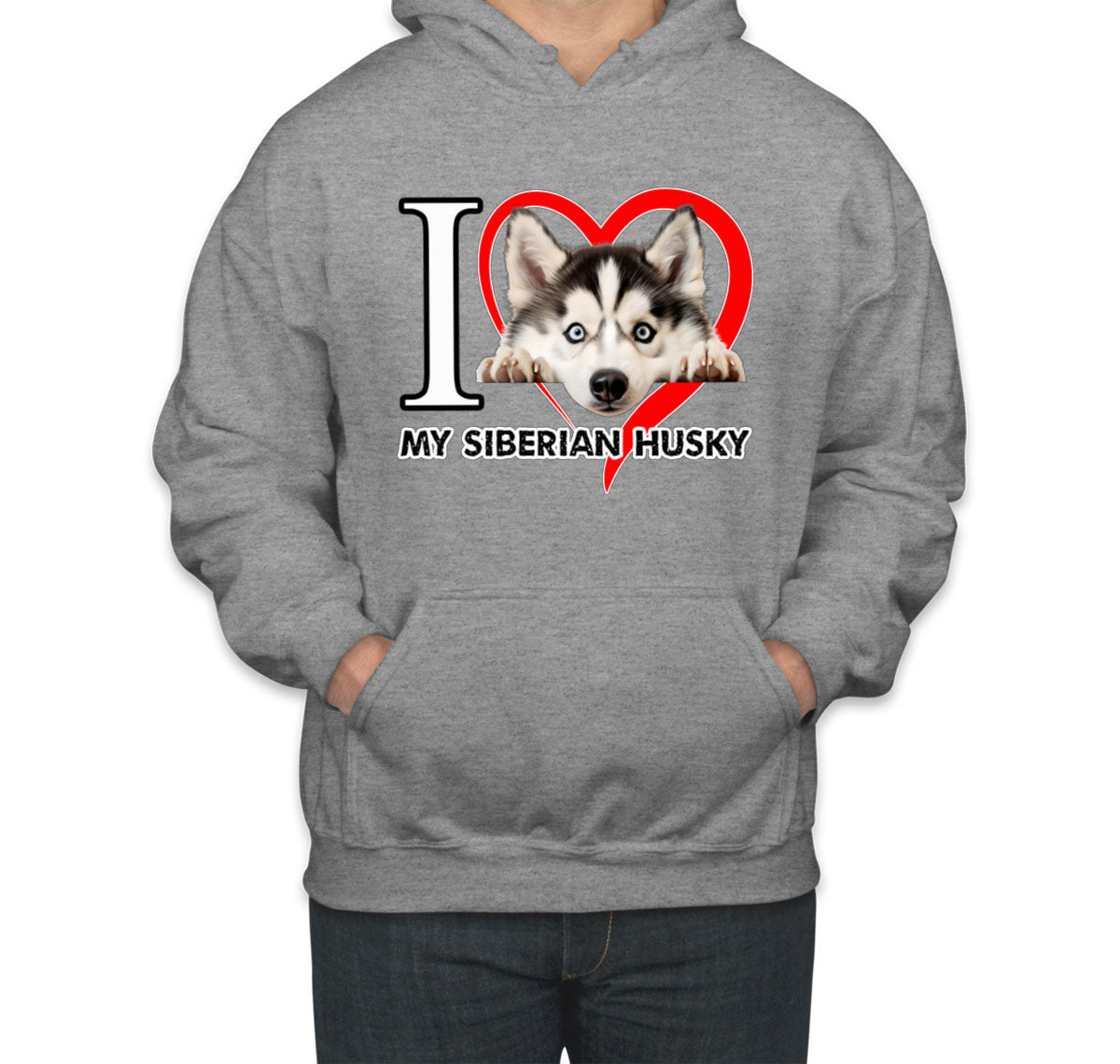I Love My Siberian Husky Dog Unisex Hoodie