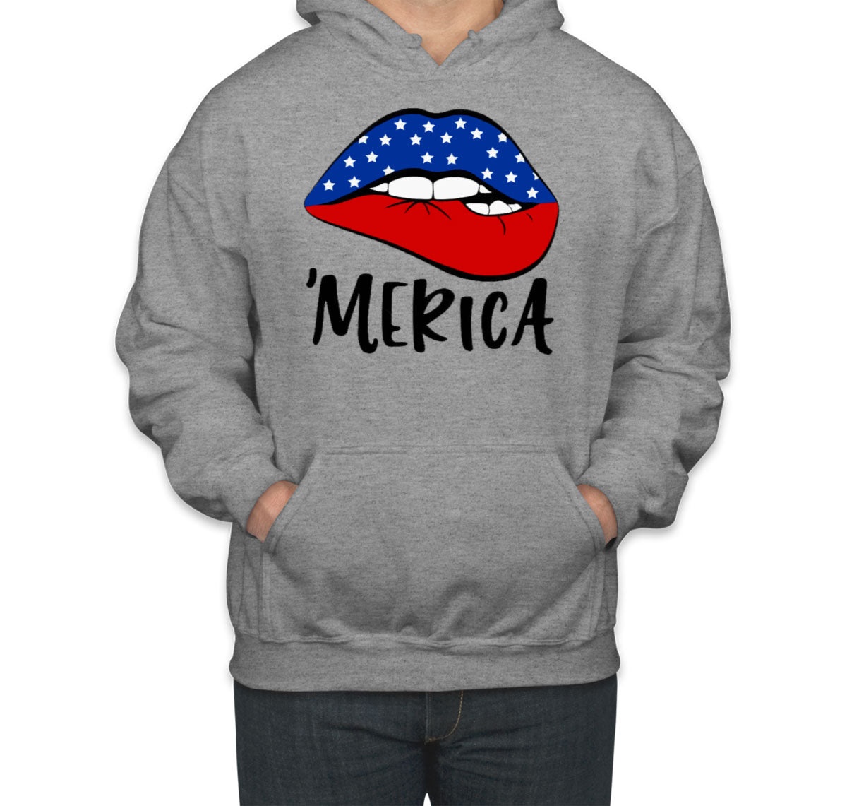 Lipstick Merica American Flag Patriotic Unisex Hoodie