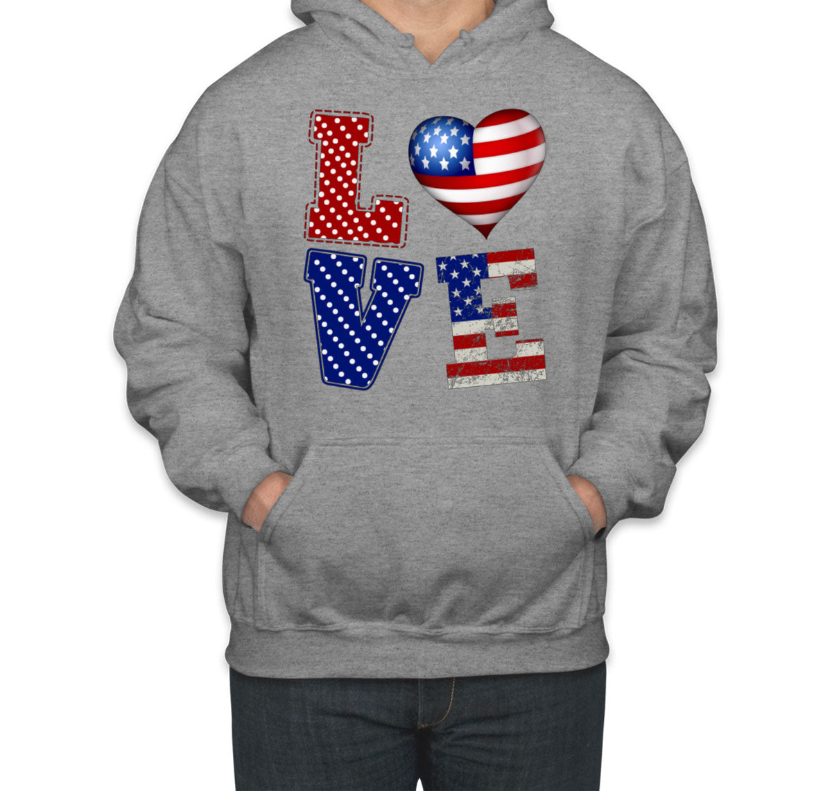 Love USA America Patriotic Unisex Hoodie