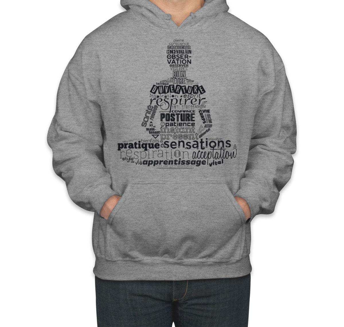 Meditation Yoga Reiki Text Unisex Hoodie