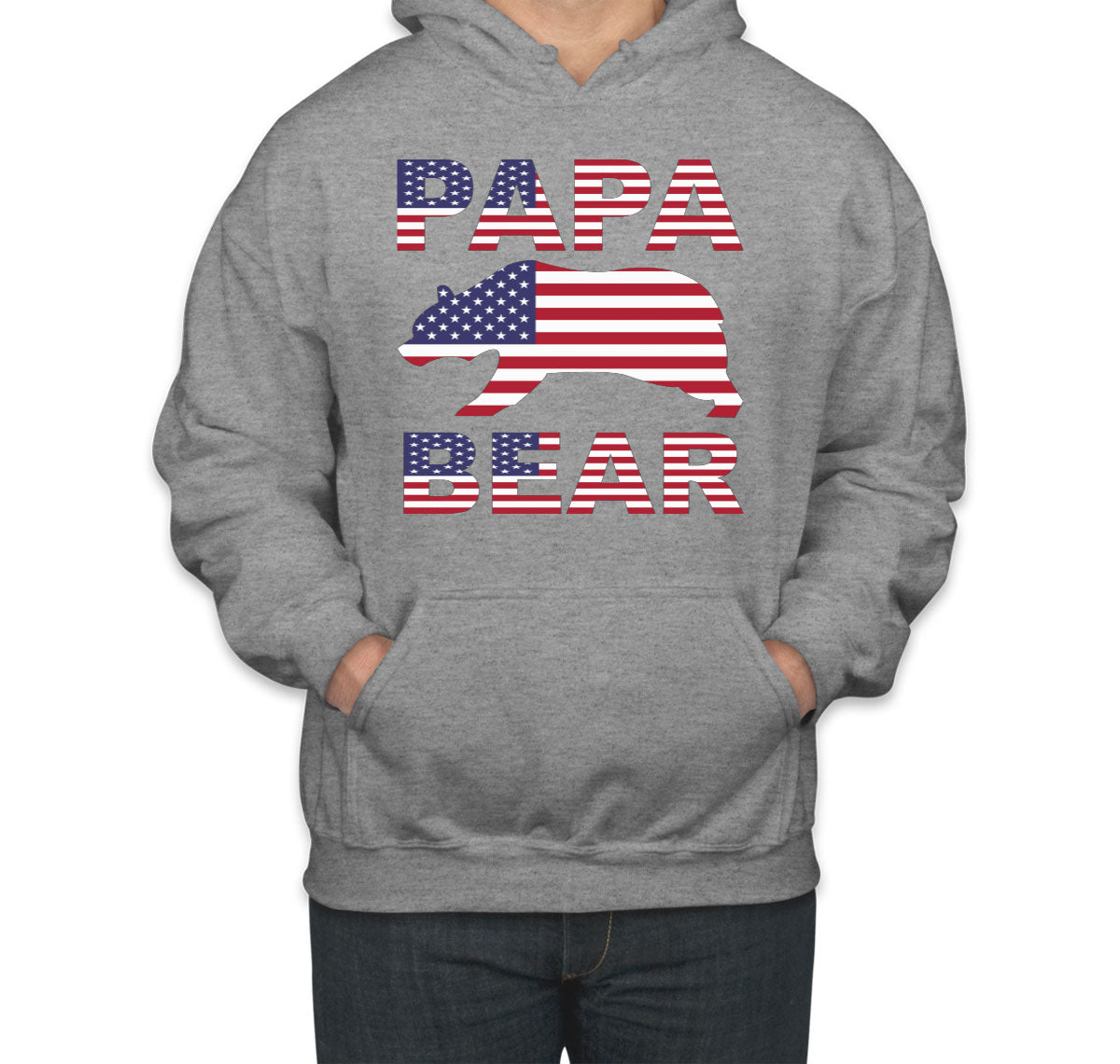 Papa Bear American Flag Unisex Hoodie