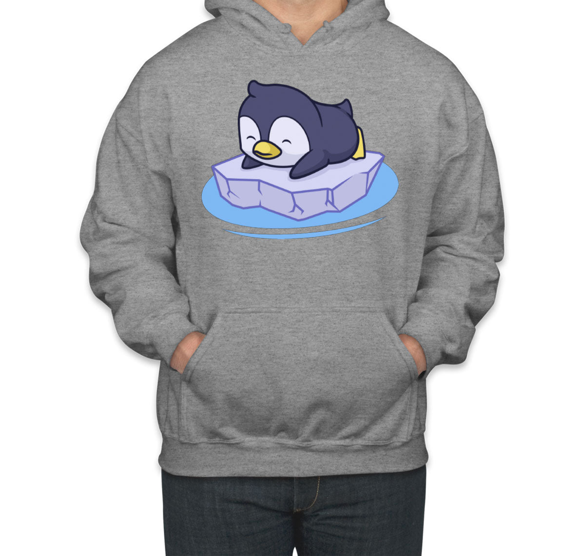 Penguin On Ice Block Unisex Hoodie