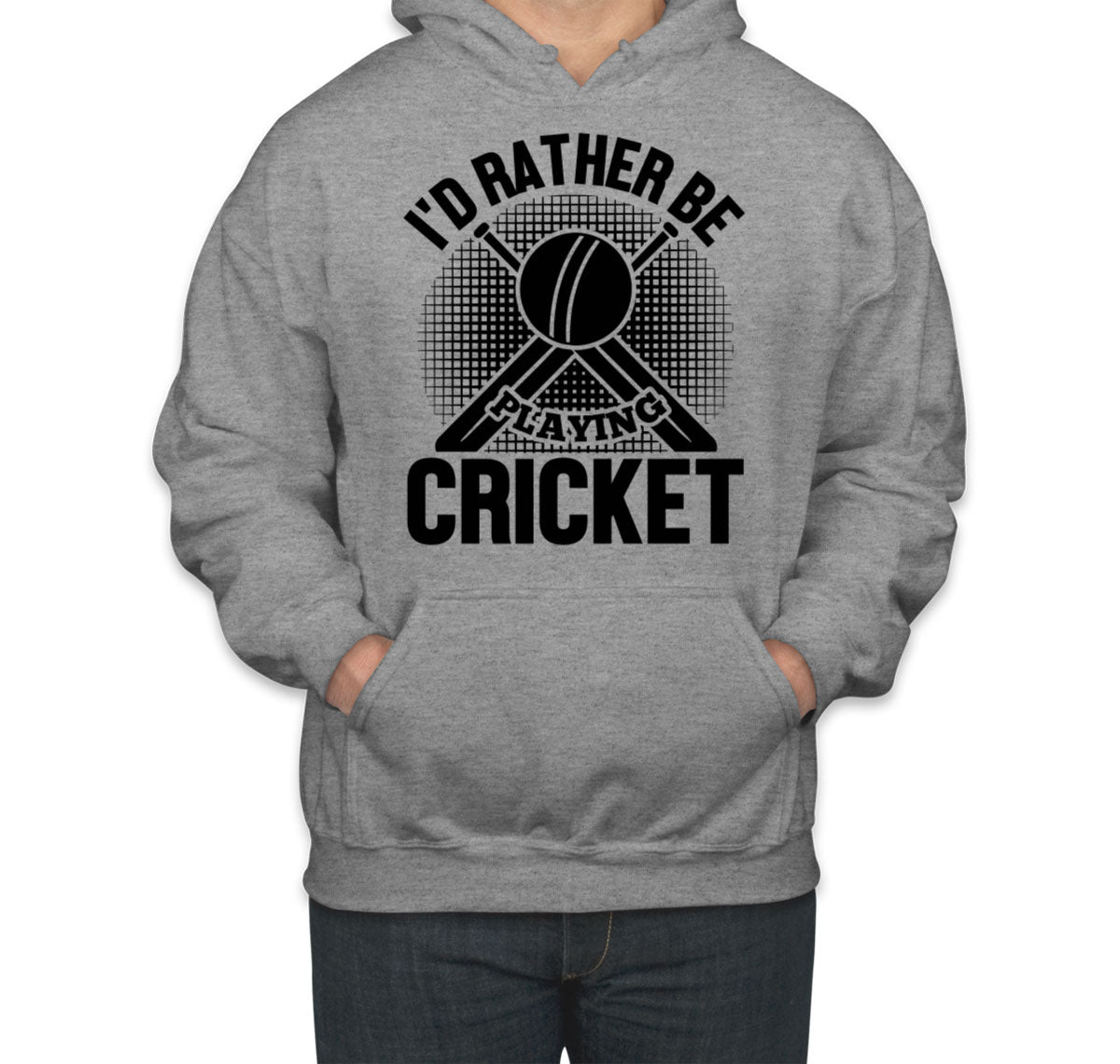 I'd Rather Be Playing Cricket Unisex Hoodie