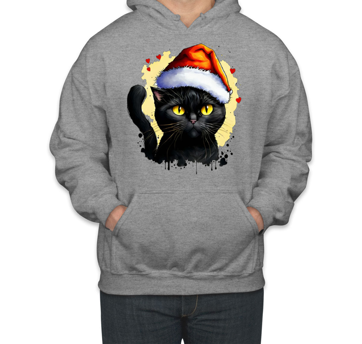 Santa Black Cat Unisex Hoodie