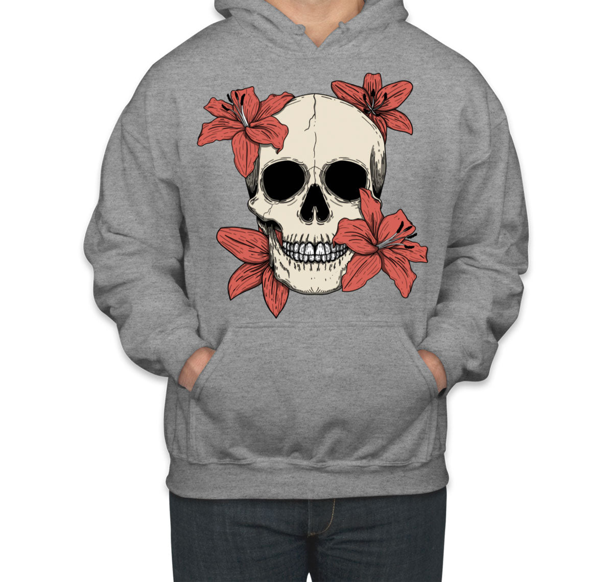 Skull With Flowers Unisex Hoodie
