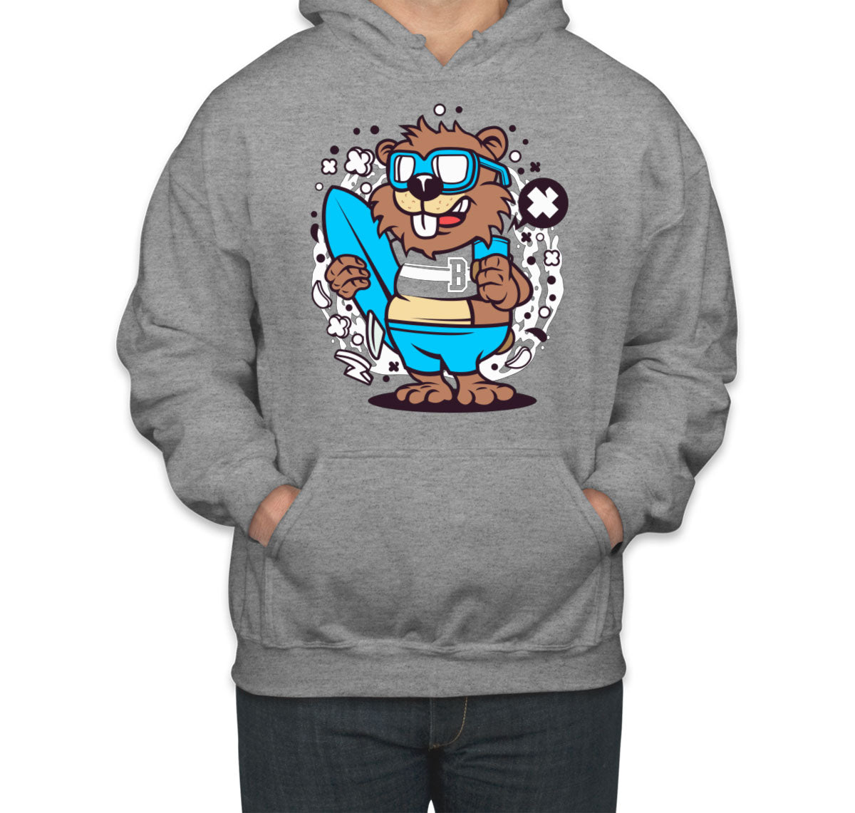 Surfing Beaver Unisex Hoodie