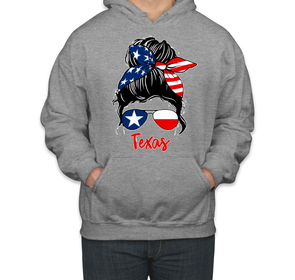 Texas Messy Bun Patriotic Unisex Hoodie