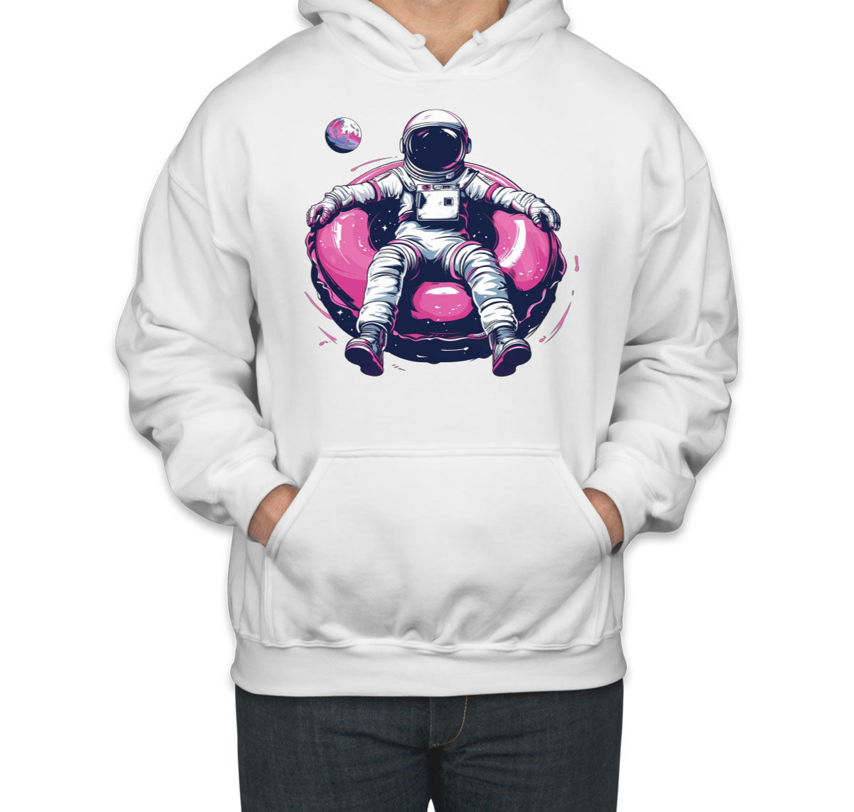 Astronaut On A Pink Float Unisex Hoodie