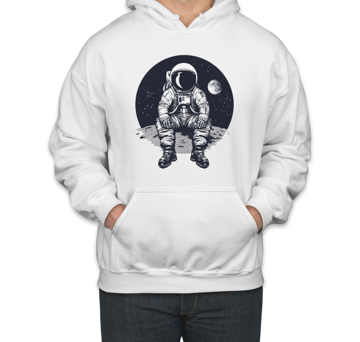 Astronaut Sitting On Moon Unisex Hoodie