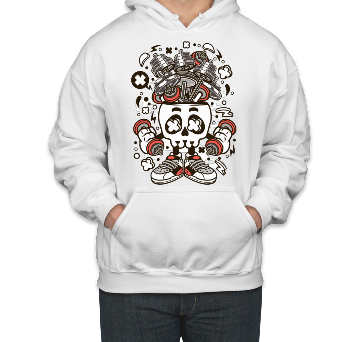 Barbell Skull Head Unisex Hoodie