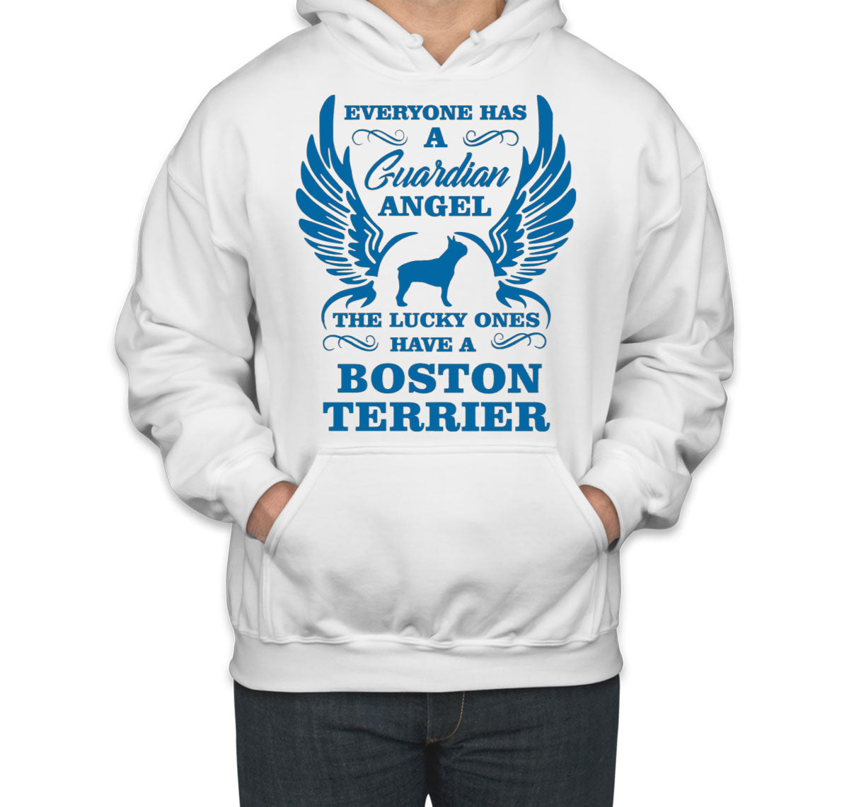 Boston Terrier Guardian Angel Dog Unisex Hoodie