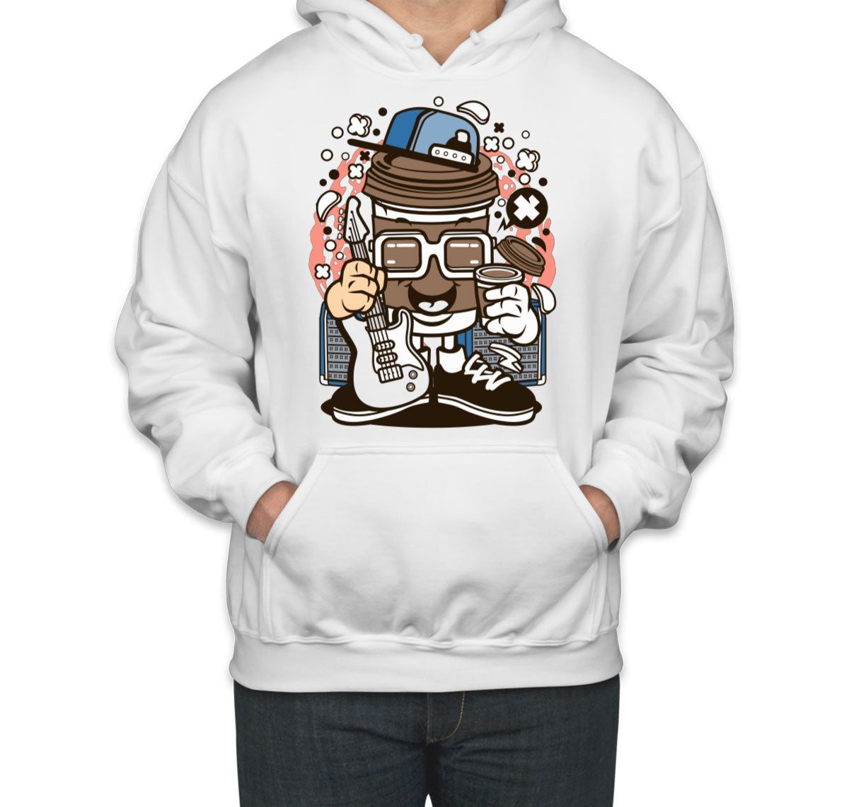 Coffee Cup Rock Cartoon Unisex Hoodie