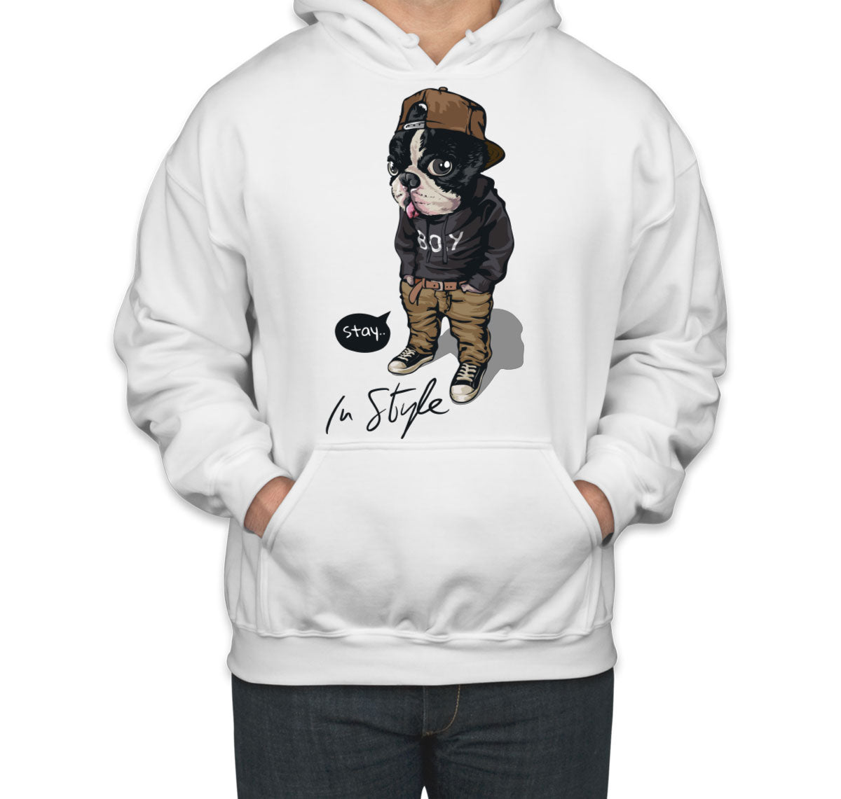 Cool Pug Boy Stay In Style Unisex Hoodie