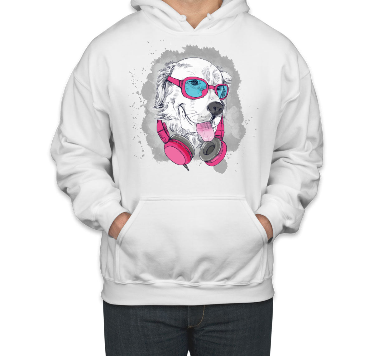 Cool Dog With Headphone Unisex Hoodie