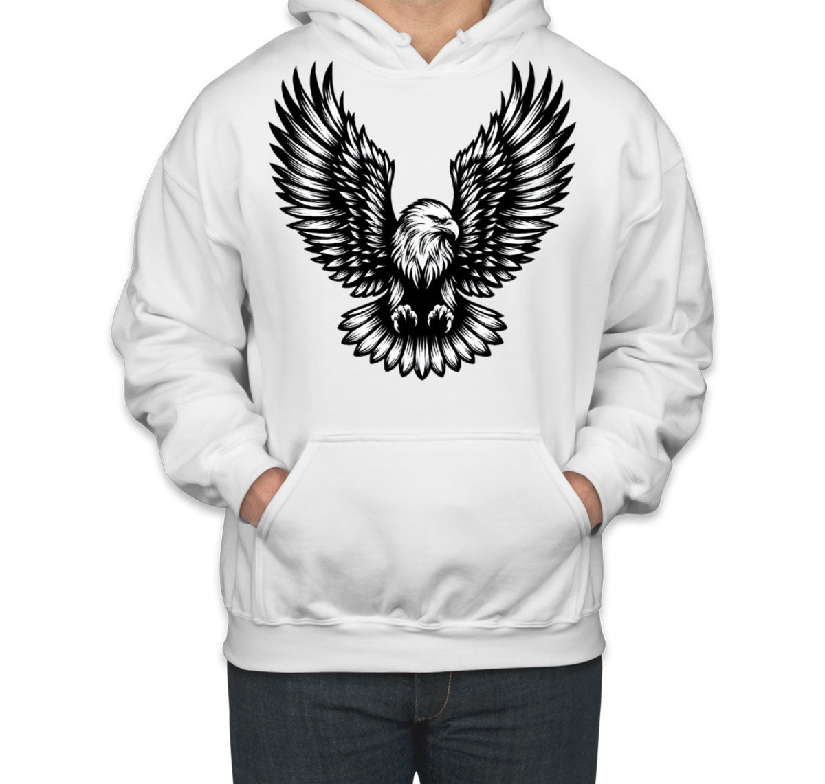 Eagle White And Black Unisex Hoodie
