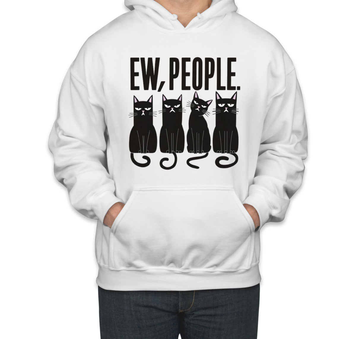 Ew, People Black Cats Unisex Hoodie