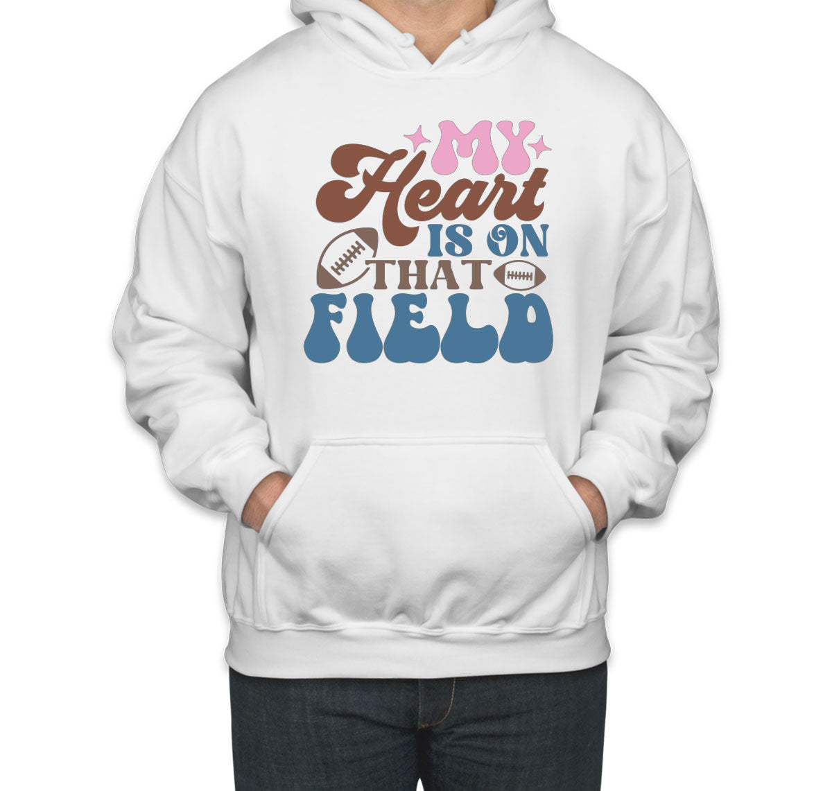 My Heart Is On That Field Football Mom Unisex Hoodie