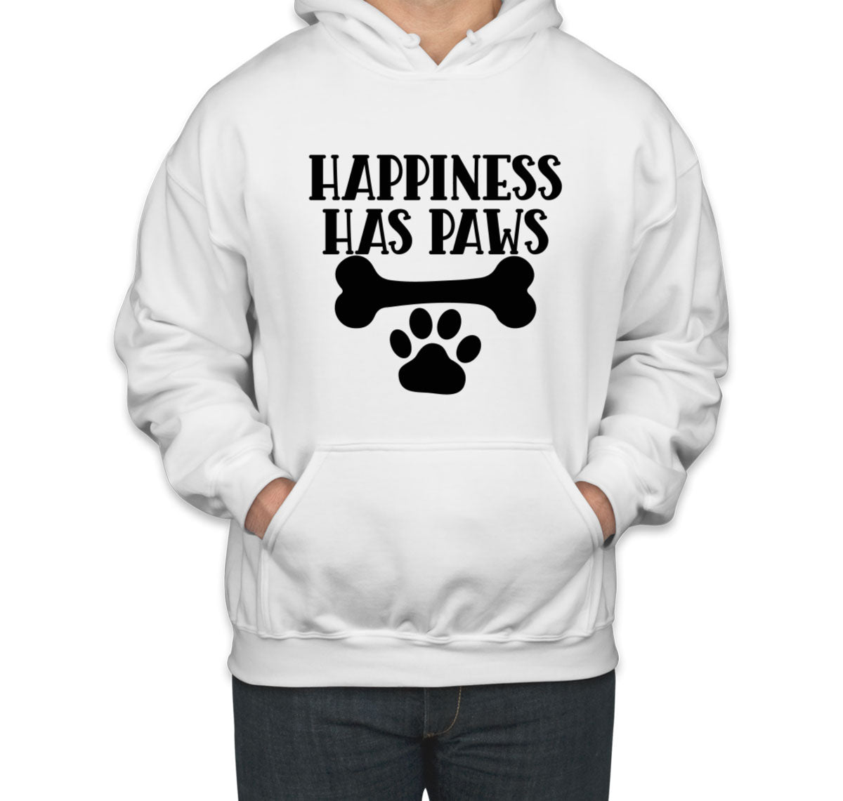 Happiness Has Paws Dog Unisex Hoodie