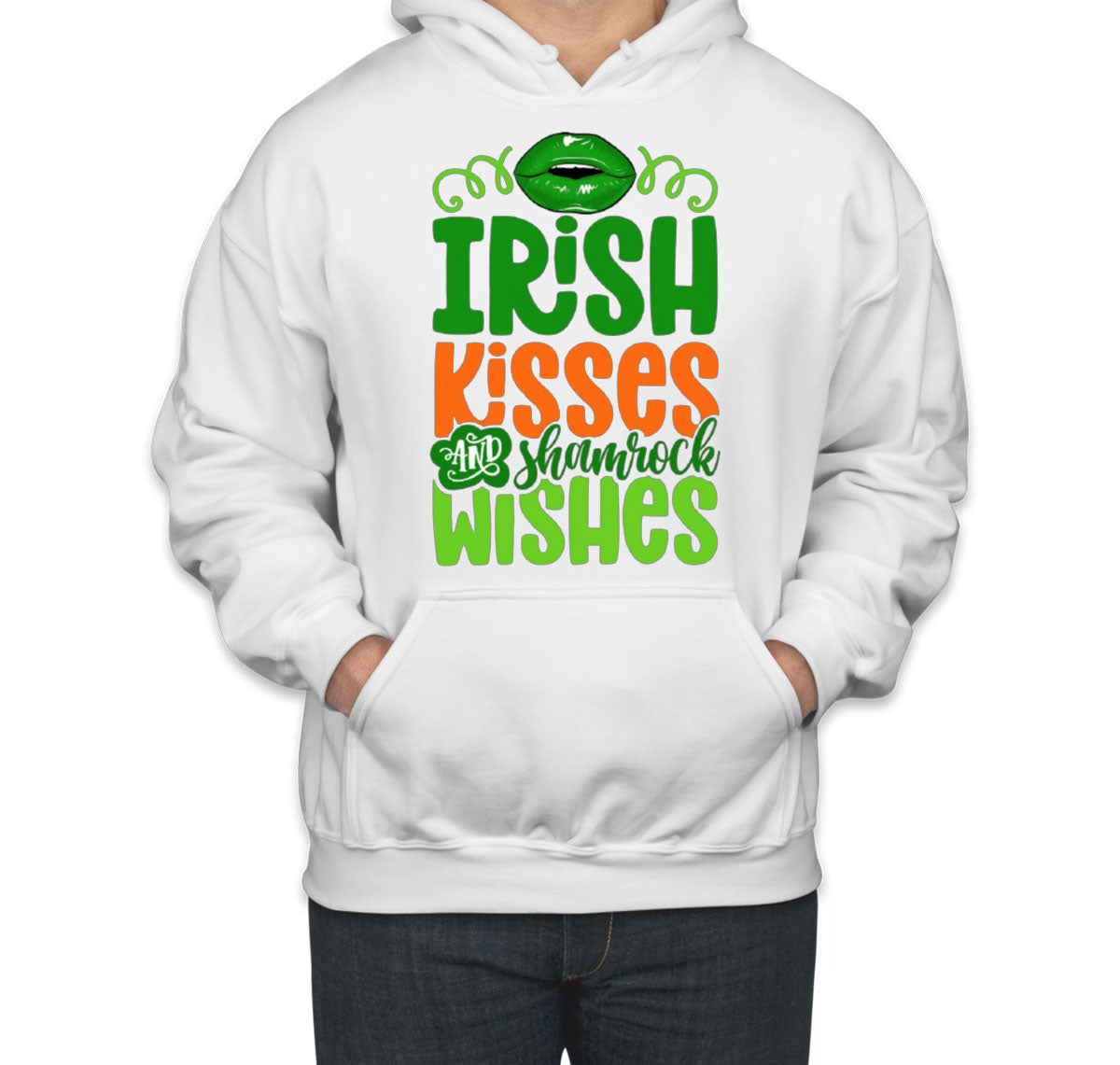 Irish Kisses And Shamrock Wishes St. Patrick's Day Unisex Hoodie