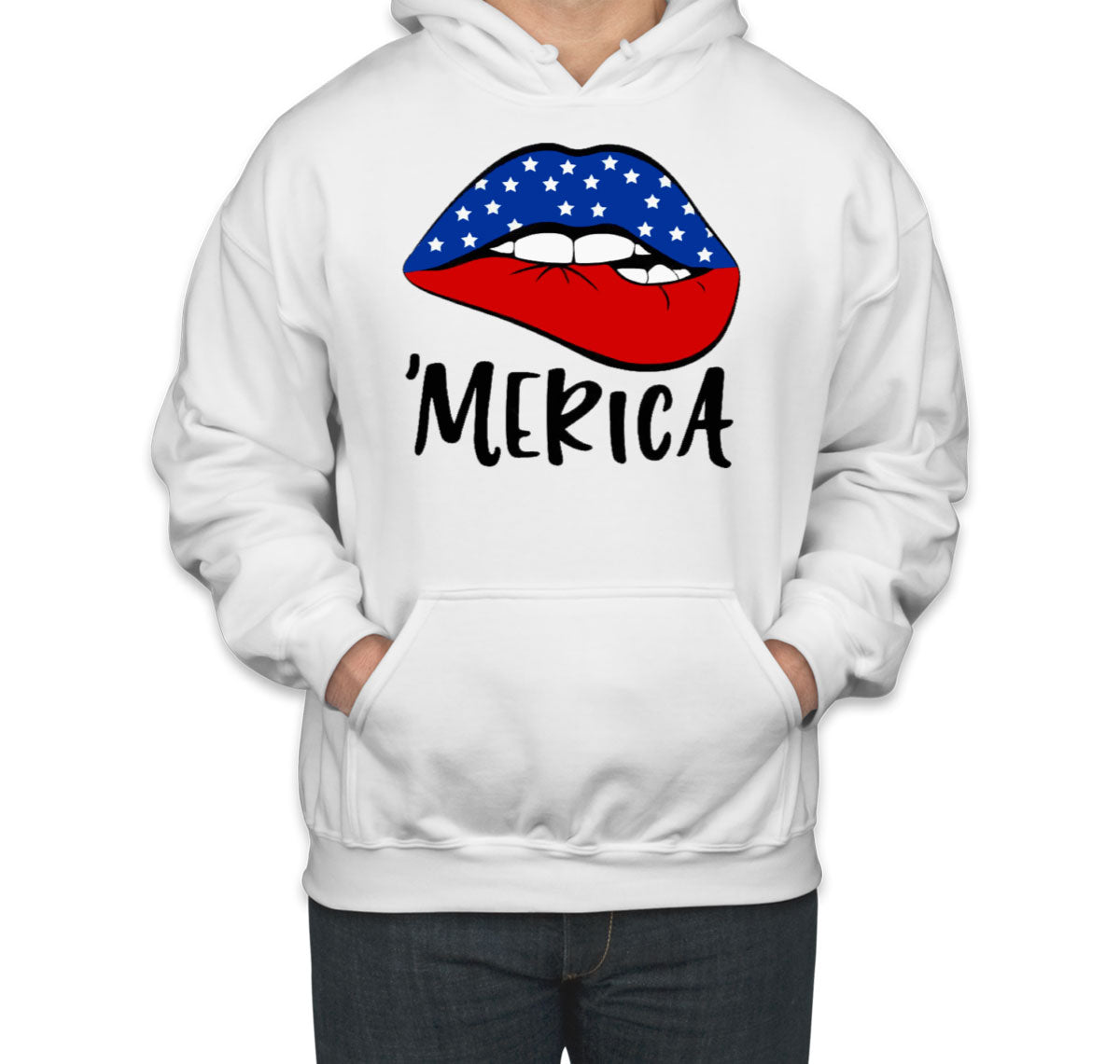 Lipstick Merica American Flag Patriotic Unisex Hoodie