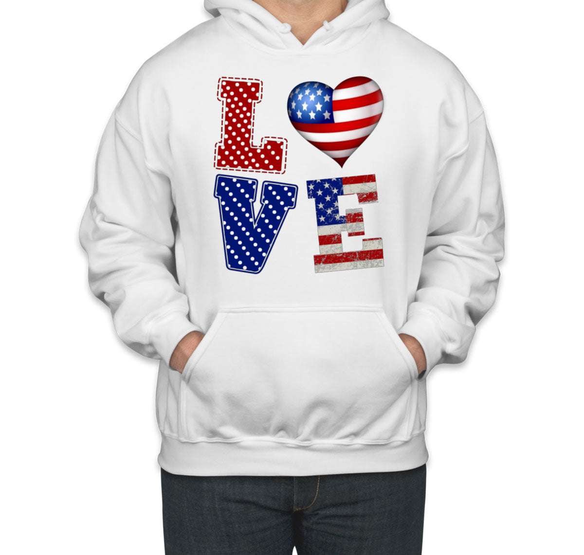 Love USA America Patriotic Unisex Hoodie