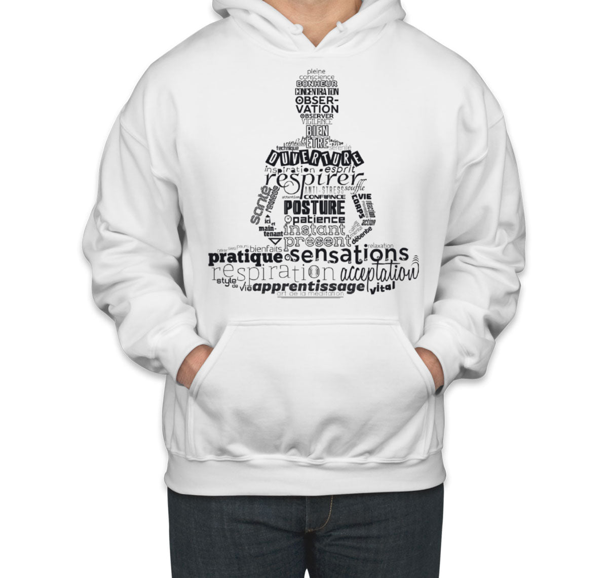 Meditation Yoga Reiki Text Unisex Hoodie