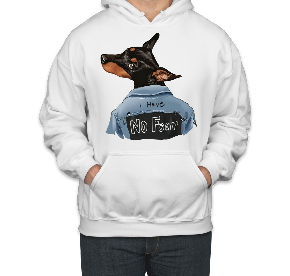 I Have No Fear Dog In Denim Jacket Unisex Hoodie