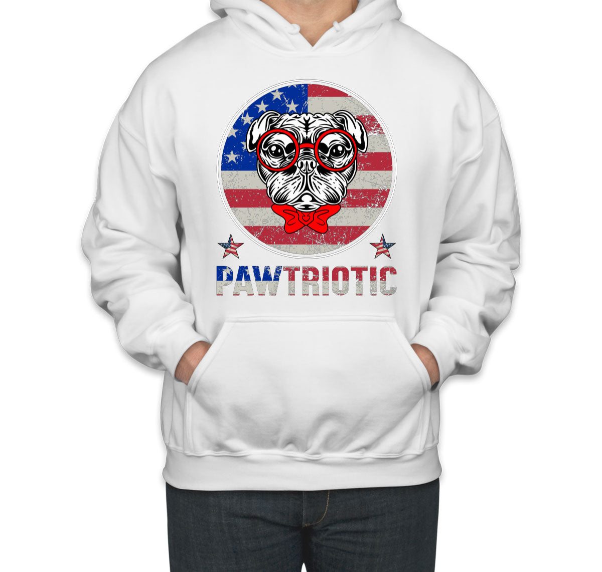 Bulldog Pawtriotic Patriotic Unisex Hoodie
