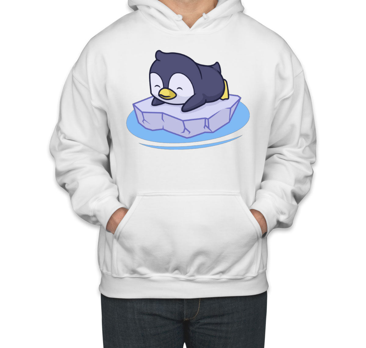 Penguin On Ice Block Unisex Hoodie